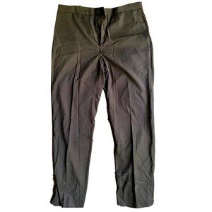 New Calvin Klein Flat Front Dress Pants Black Mens 34x32